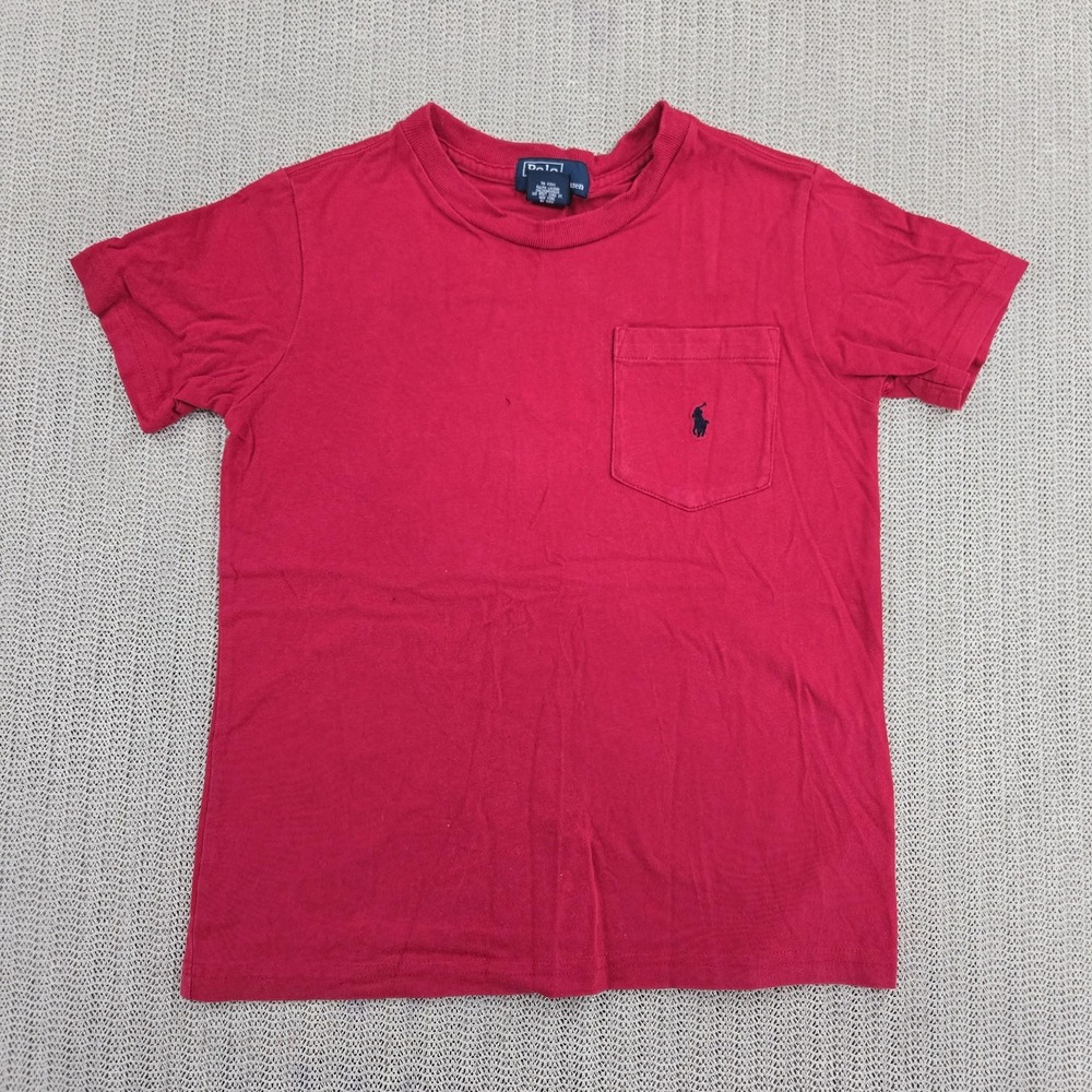 Polo By Ralph Lauren Shirt Boys 6 Red Pocket Pony Logo Cotton Tee Short Sleeve